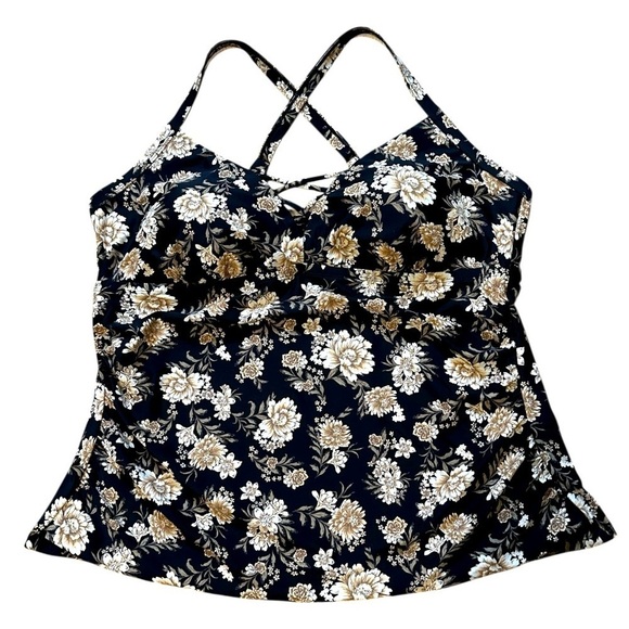 aqua couture Other - Aqua Couture Women's Swim Suit Top Size 2XL Black/Gold